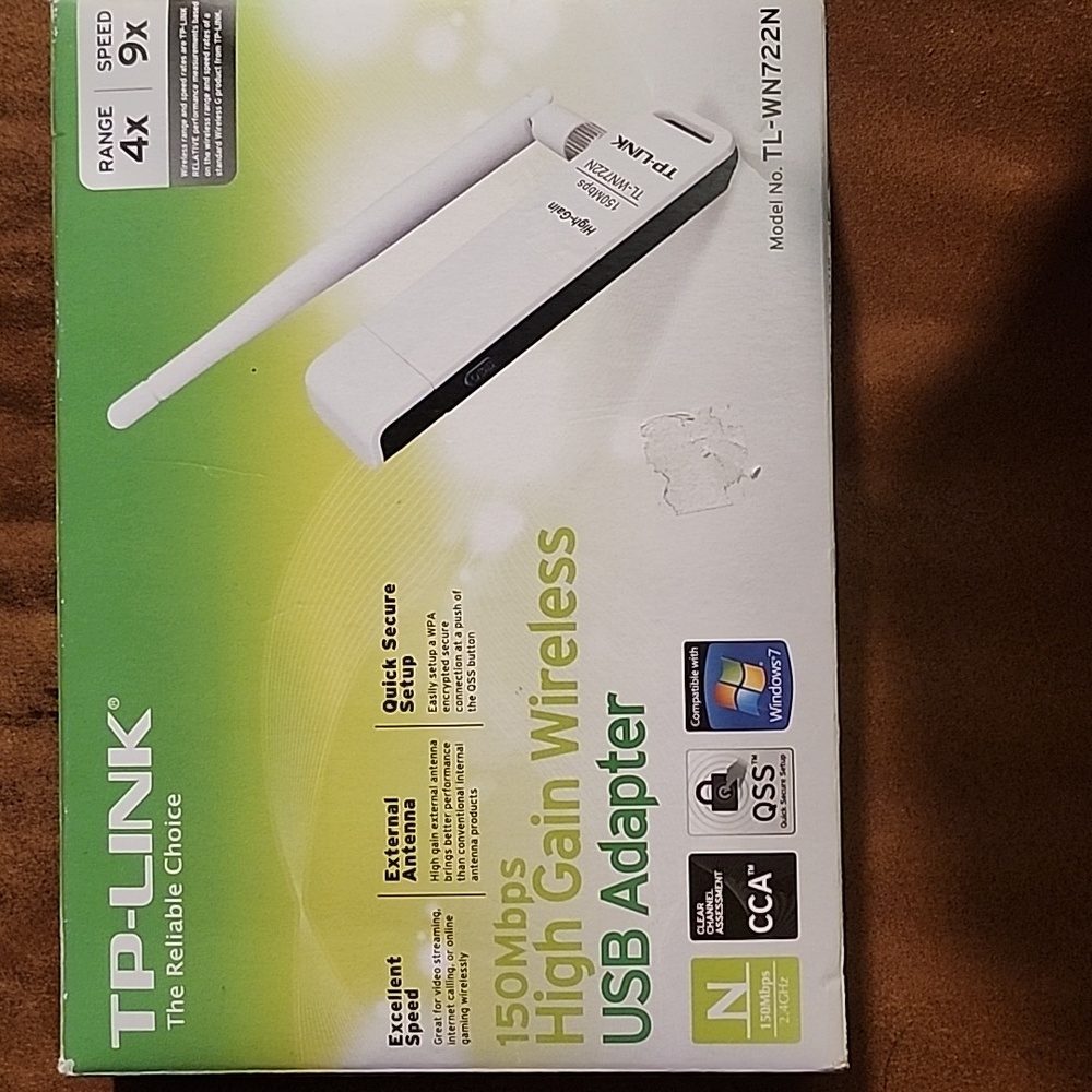 TPLink Moldel# TL-WN722N, 150Mbps High Gain Wireless USB Adapter v1.8